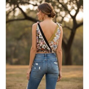 Free People women’s “tied to you” scarf style bohemian blouse  size small